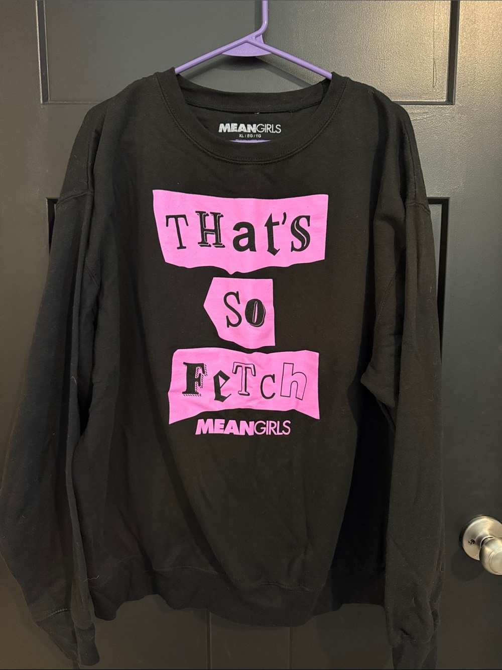 Mean Girls "That's So Fetch" Black Sweatshirt with Pink Graphic